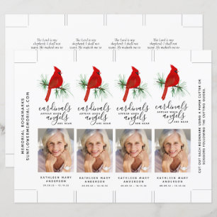 Red Cardinal Photo Memorial Bookmark