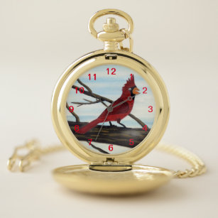 Red Cardinal Pocket Watch