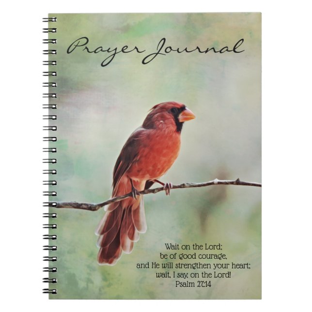 Red Cardinal Prayer Journal Psalm 27:4 (Front)