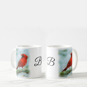 Red Cardinal Print Personalised Coffee Mug