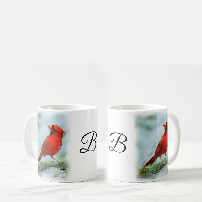 Red Cardinal Print Personalised Coffee Mug (Creator Uploaded)