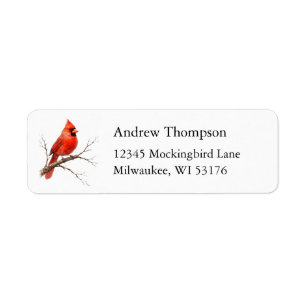 Red Cardinal Return Address Labels
