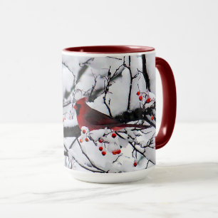 Red Cardinal Snow Tree Photo Mug