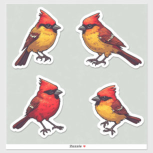 Red Cardinal & Songbird Set for Scrapbooking gifts