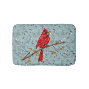 Red Cardinal , the bird of Christmas Bath Mat