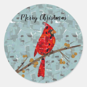 Red Cardinal , the bird of Christmas Classic Round Sticker