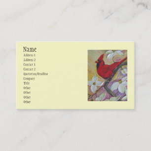 Red  Cardinal & White Dogwood Business Card