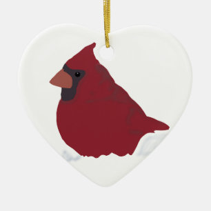 Red Cardinal Winter Snow Ceramic Tree Decoration