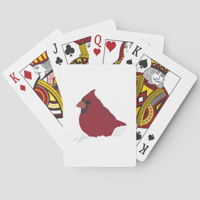 Red Cardinal Winter Snow Playing Cards (Back)