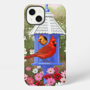 Red Cardinals Bird House Flower Garden iPhone 13 Case