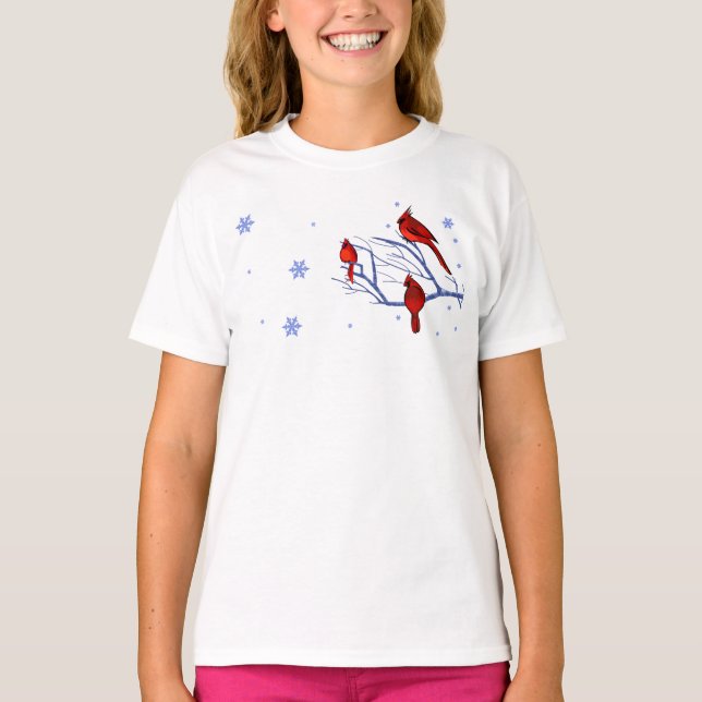 Red Cardinals Christmas Gift  T-Shirt (Front)