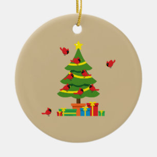Red Cardinals - Christmas Merrier Spent Together Ceramic Tree Decoration