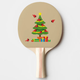Red Cardinals - Christmas Merrier Spent Together Ping Pong Paddle
