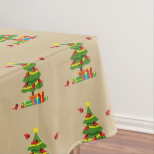 Red Cardinals - Christmas Merrier Spent Together Tablecloth