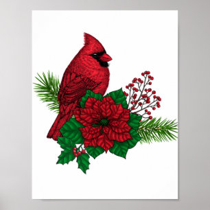 Red Cardinals on Christmas decoration