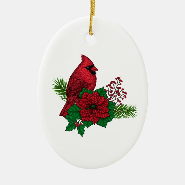 Red Cardinals on Christmas decoration (Front)