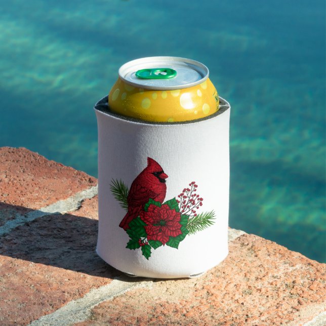 Red Cardinals on Christmas decoration Can Cooler (In Situ Pool)