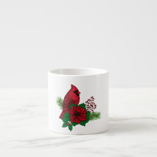 Red Cardinals on Christmas decoration Espresso Cup