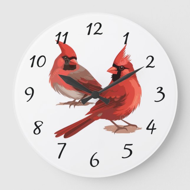 red cardinals Wall Clock (Front)