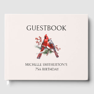 Red Cardinals Women's 75th Birthday Guest Book