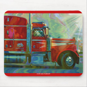 Red Cargo Truck Transport Truck Drivers Mousepad
