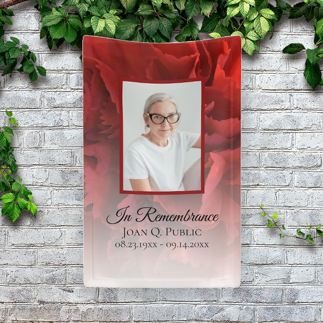 Red Carnation Floral Celebration of Life Funeral Banner (Creator Uploaded)