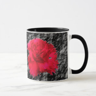 Red Carnation Floral Fantasy Mug