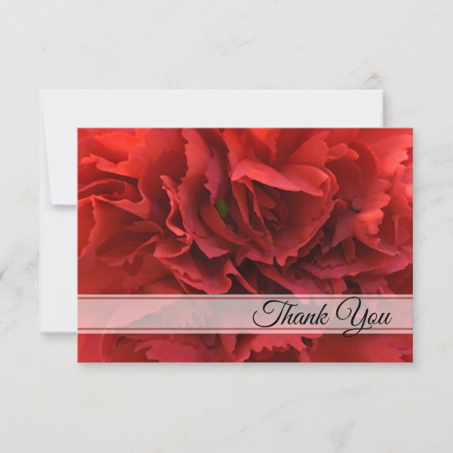 Red Carnation Floral Thank You for Your Sympathy (Front)