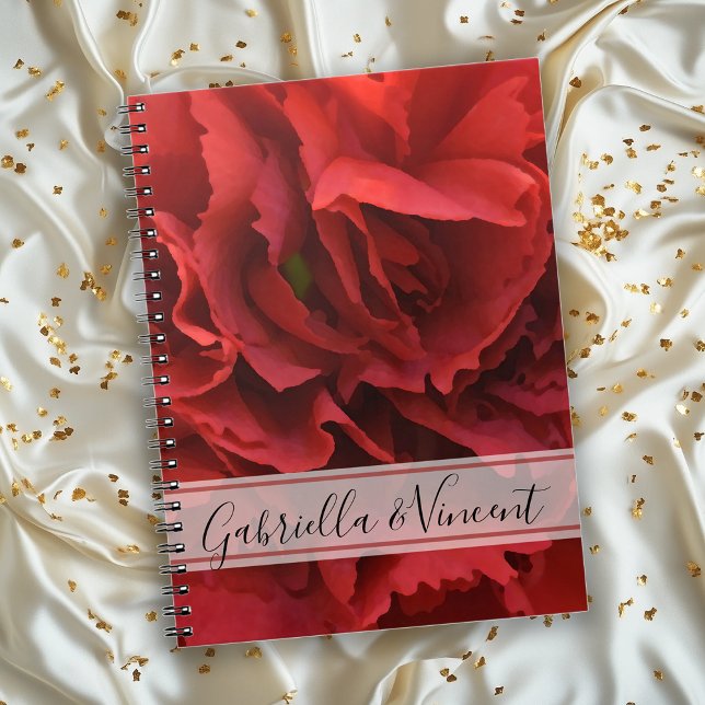 Red Carnation Floral Wedding Notebook (Creator Uploaded)