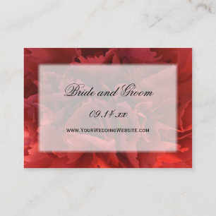 Red Carnation Floral Wedding Website Enclosure Card