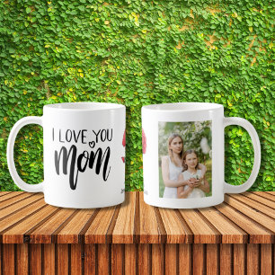 Red Carnation I Love You Mom Photo Coffee Mug