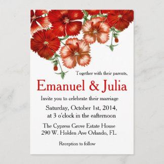 Red Carnation Wedding Invitation