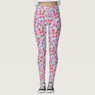 Red carnations leggings