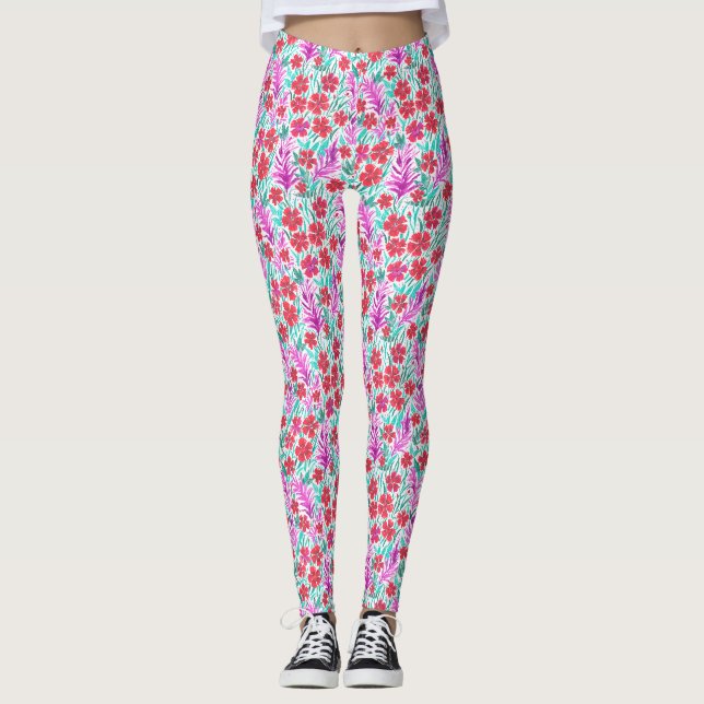 Red carnations leggings (Front)