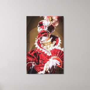 Red carnival mask in Venice, Italy Canvas Print