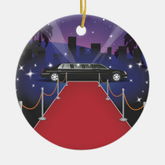 Red Carpet Celebrity Limo Ceramic Tree Decoration