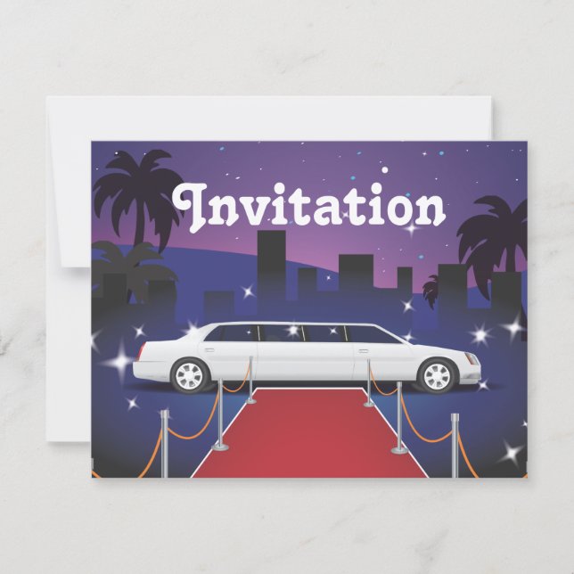 Red Carpet Celebrity Limo Invitation (Front)