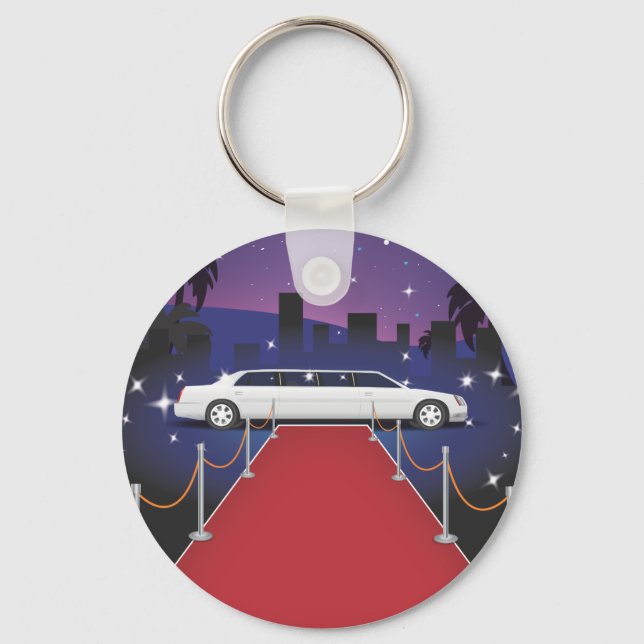 Red Carpet Celebrity Limo Key Ring (Front)