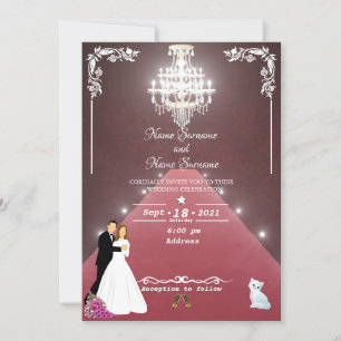 Red carpet-chandelier invitation