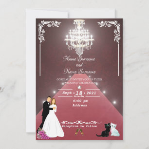 Red carpet-chandelier invitation