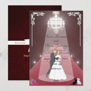 Red carpet-chandelier invitation