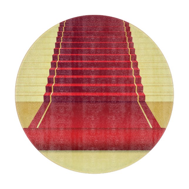 Red Carpet Elegance: Vintage Background. Cutting Board (Front)