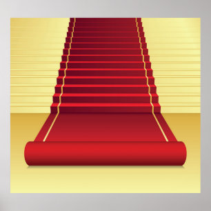 Red Carpet Elegance: Vintage Background. Poster