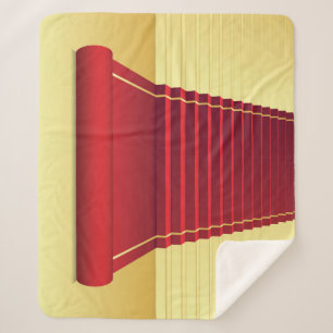 Red Carpet Elegance: Vintage Background. Sherpa Blanket