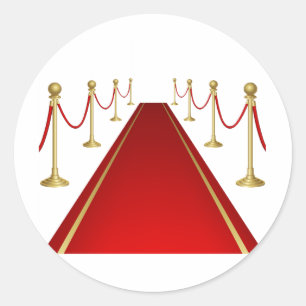 Red Carpet Entrance with Gold Stanchions Classic Round Sticker