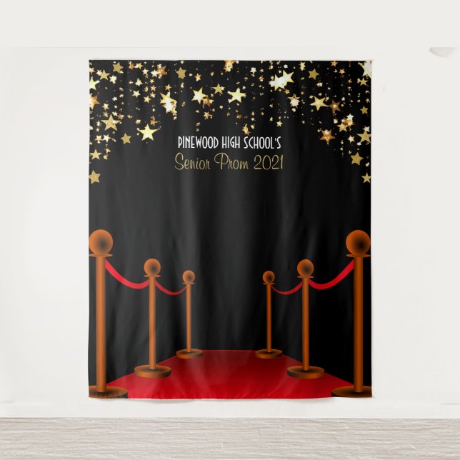 Red Carpet Hollywood Prom Backdrop  Tapestry (Front)