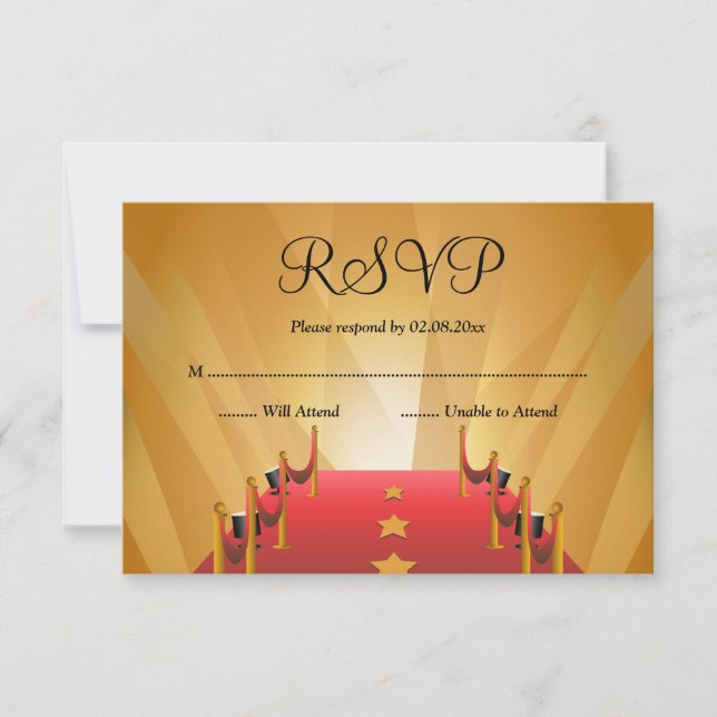 Red Carpet Hollywood Star Bat Mitzvah RSVP (Front)
