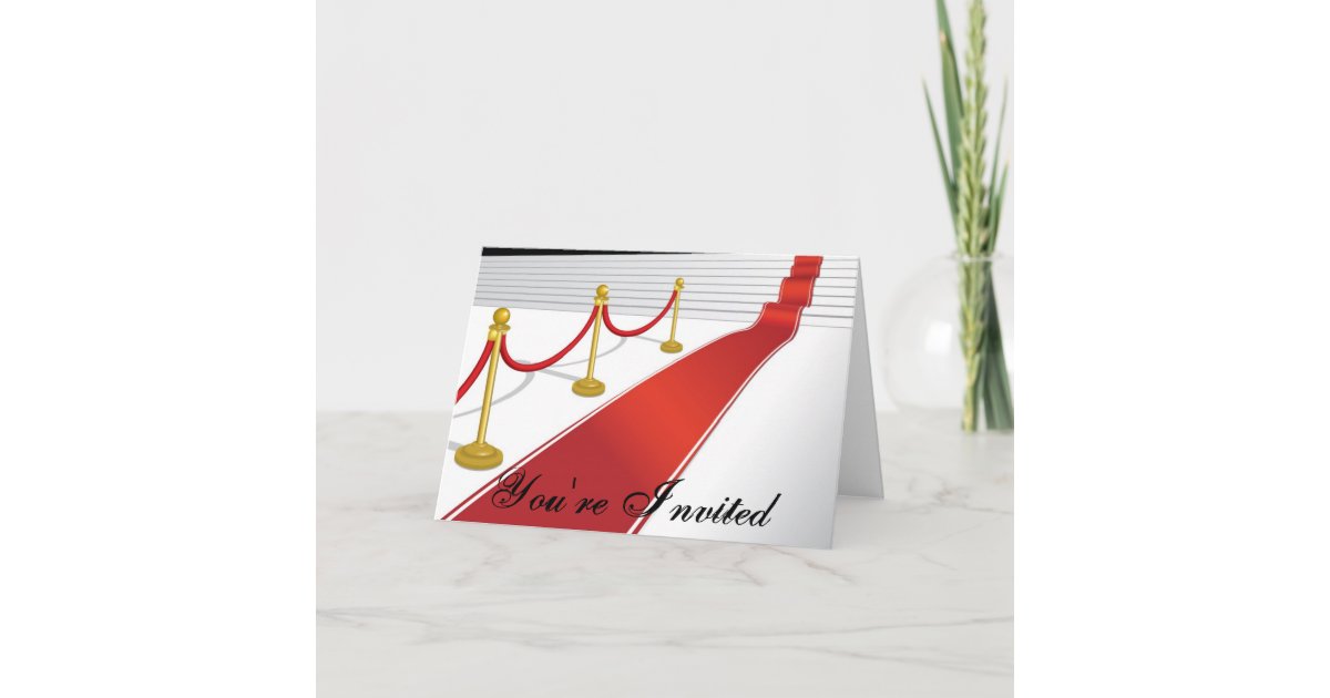 Red Carpet Invitation Card | Zazzle