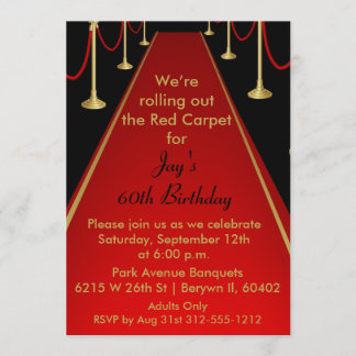 Red Carpet Invitation Hollywood Theme Sweet 16
