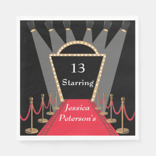 Red Carpet Movie Premiere glamourous Birthday Part Napkin